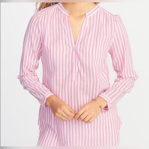 🟣 OLD NAVY Pink White Striped Tunic Large